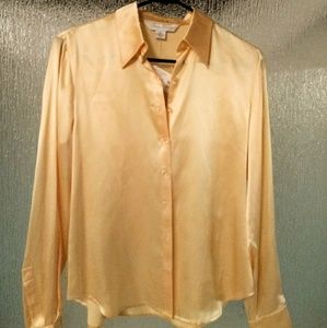 100% Silk Yellow Blouse